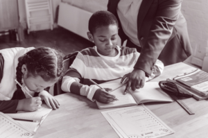 Two students receiving tutoring